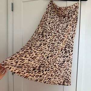 American Eagle Leopard Print Silky Skirt